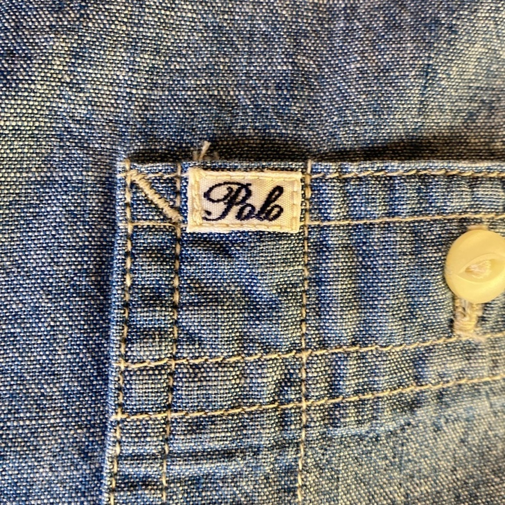 Polo Ralph Lauren NWT Blue Denim Kids Dress size 16 - Picture 3 of 7